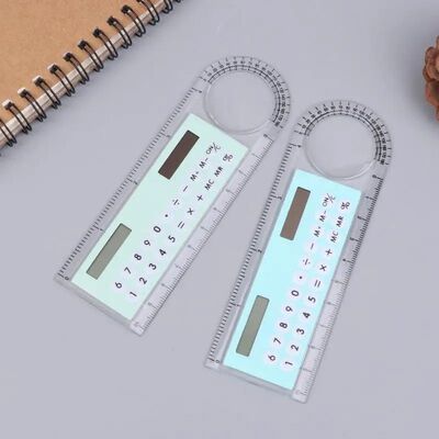 10cm Ruler Calculator Solar Card Mini Calculation Student Ar