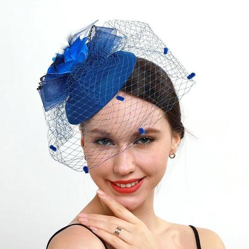 1 Piece of Retro Mesh Feather Top Hat, Wedding Banquet, Retr