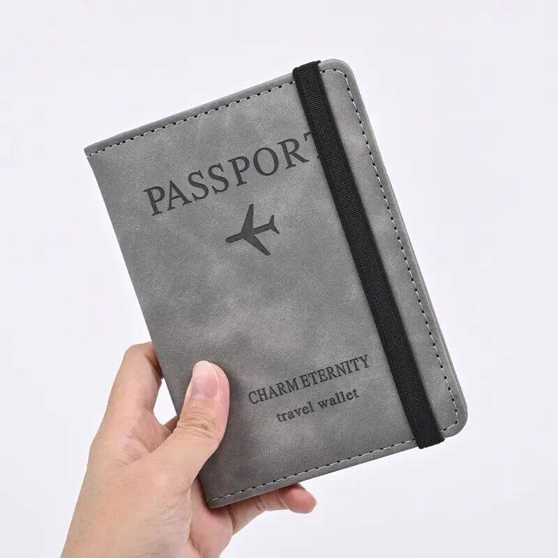 PU Leather Strap Passport Bag RFID Passport Holder Protectiv