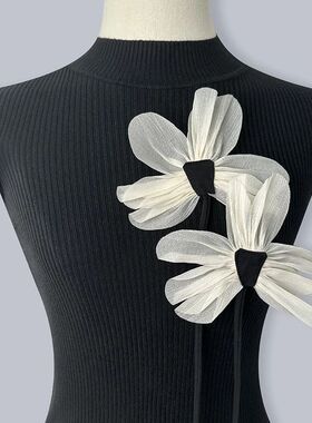 New Cloth Fabric Flower Brooch Pins Lace Flower Corsage Lape
