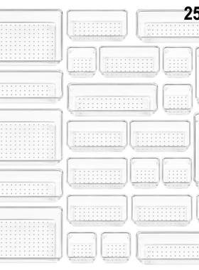 25pcs Plastic storage box set Cubes Drawer Organizer Makeup