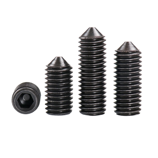 12.9级内六角尖端紧定螺丝无头机米止付尖头顶丝螺钉M10M12M20M24