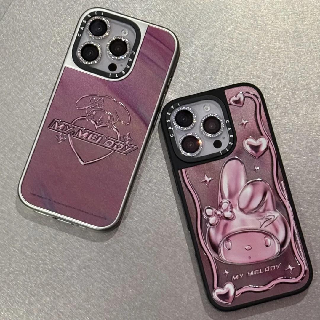 CASETi联名新款My Melody美乐蒂适用苹果iPhone16/15/14plus/13/12promax金属y2k可爱卡通少女防摔磁吸壳