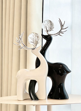 简约风鹿摆件一对装饰品艺术摆设