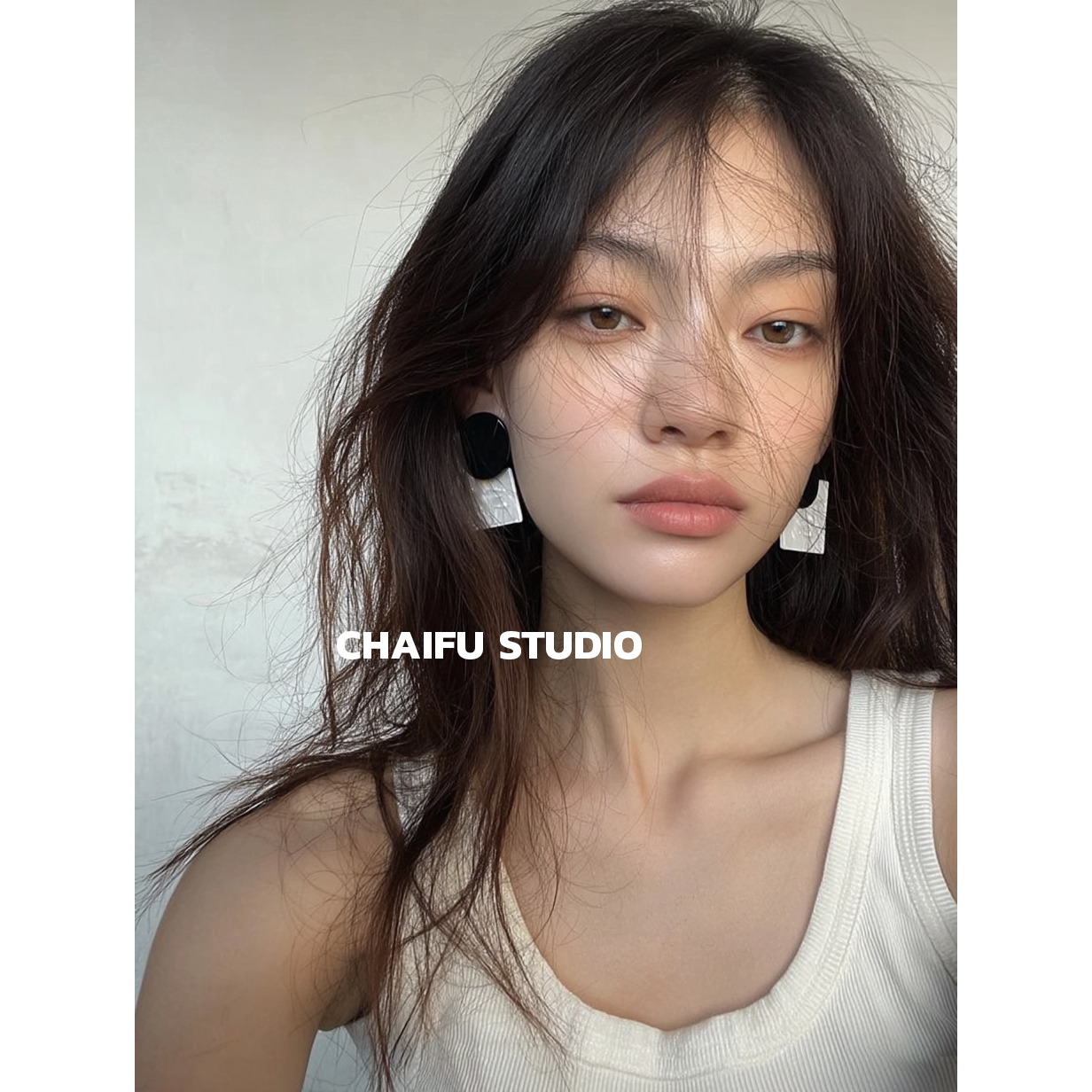 几何简约现代风撞色耳钉
