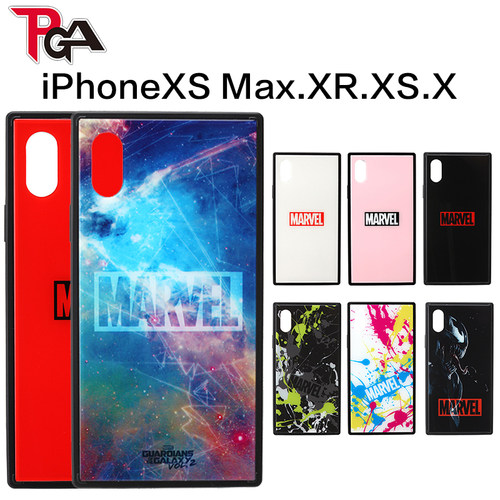Outler清仓正版PGA漫威苹果XsMax方形手机壳个性 适用iPhoneXR钢化玻璃9H保护壳X全包防摔男女