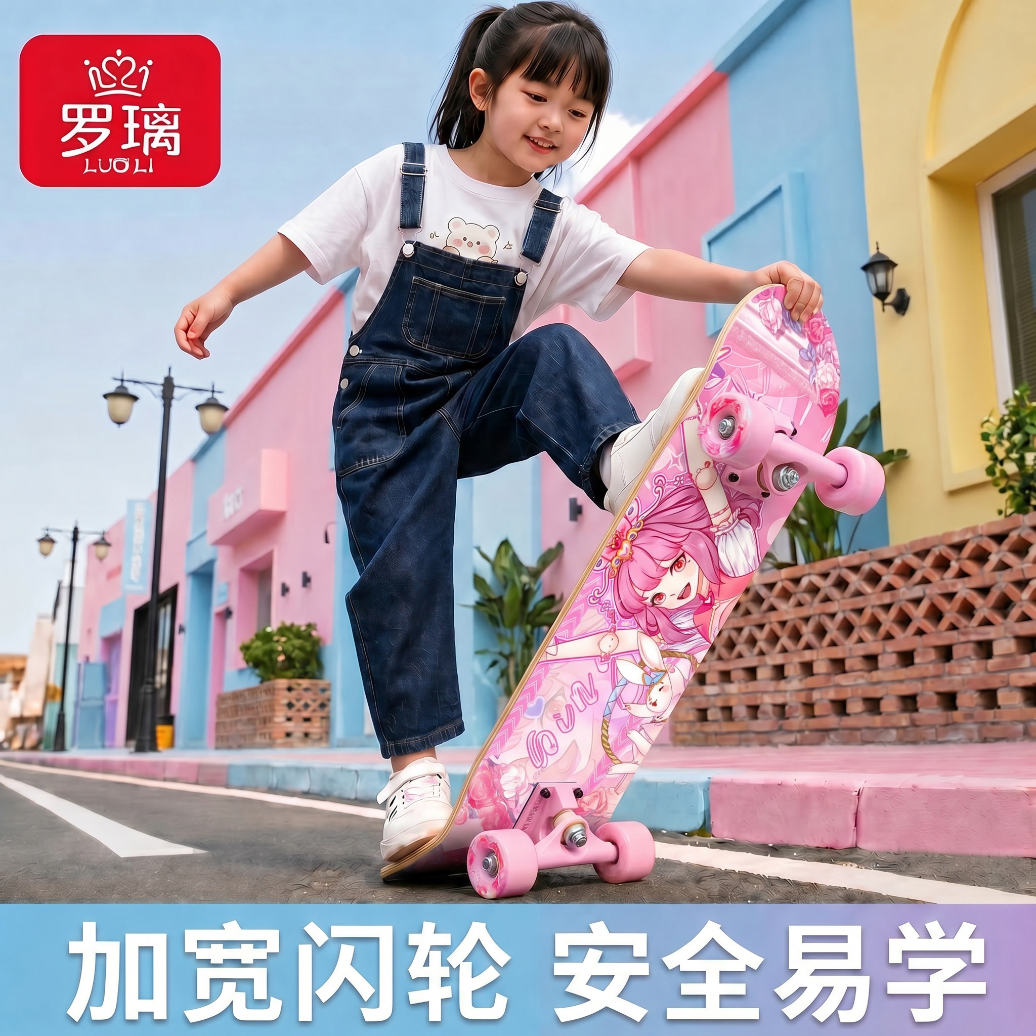 滑板女童滑板车儿童玩具3到6到12岁女孩初学者2026新款小学生礼物