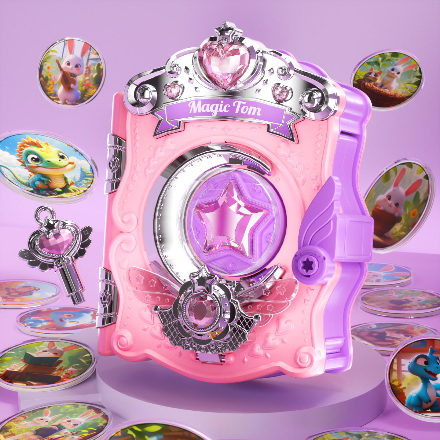 女孩玩具魔法书吧唧徽章制作机