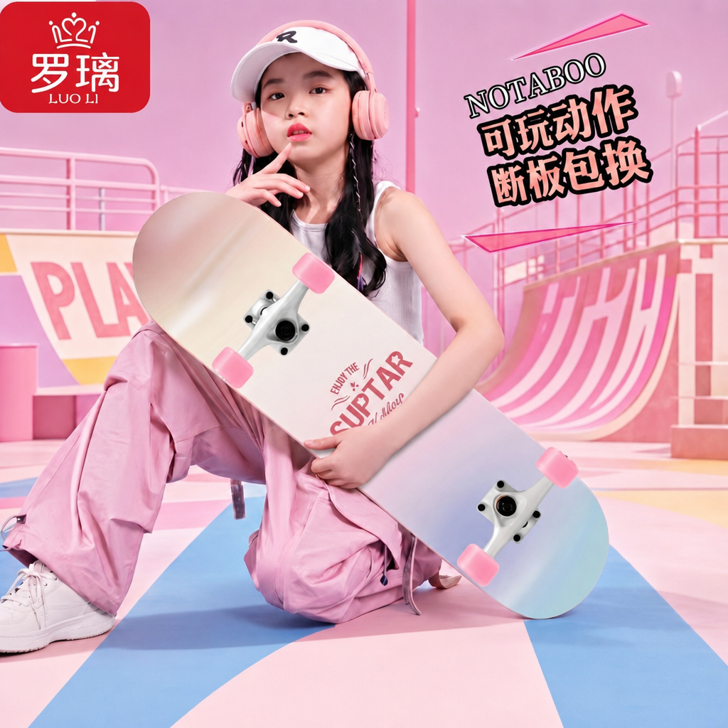 滑板儿童3到6到12岁滑板车女孩玩具2026新款初学者小学生女童礼物