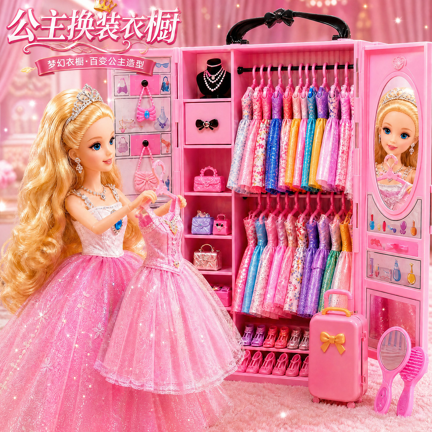 洋娃娃女孩玩具可换衣服换装套装