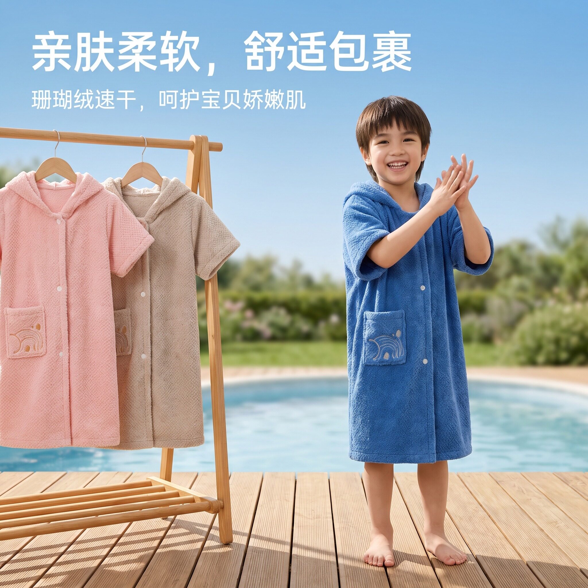 浴袍洗完澡穿的吸水速干浴衣浴巾