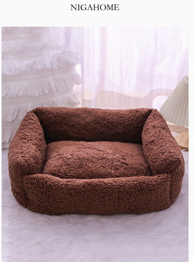 NigaHome柔软方形抓猫绒宠物床配靠垫客厅装饰摆件春43389009450