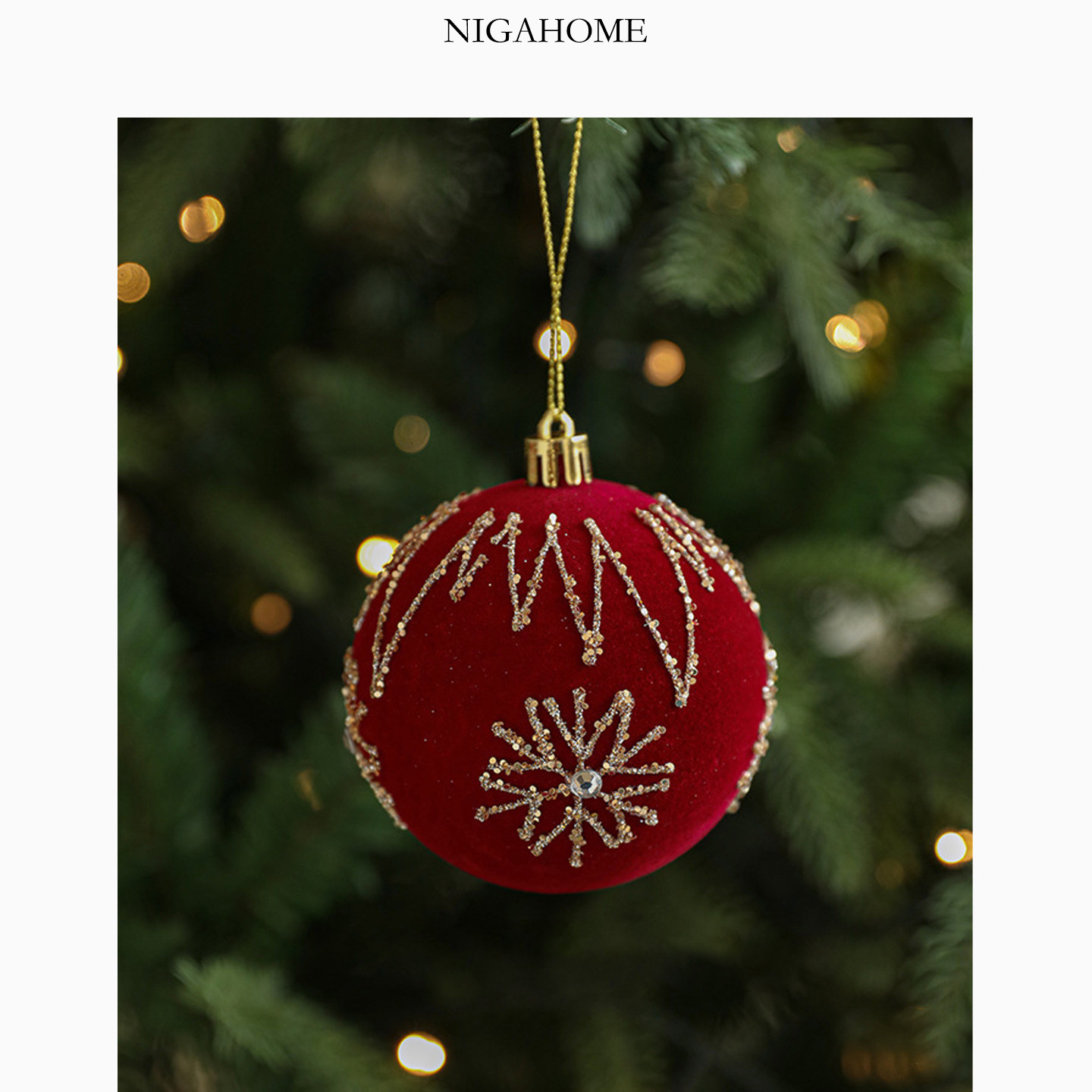 NigaHome 螺旋亮片球形圣诞装饰品