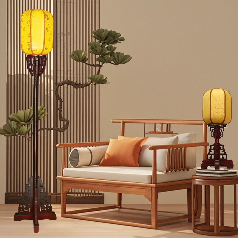 中式落地灯仿古落地灯禅意宫灯古典路引实木复古立式台灯客厅卧室