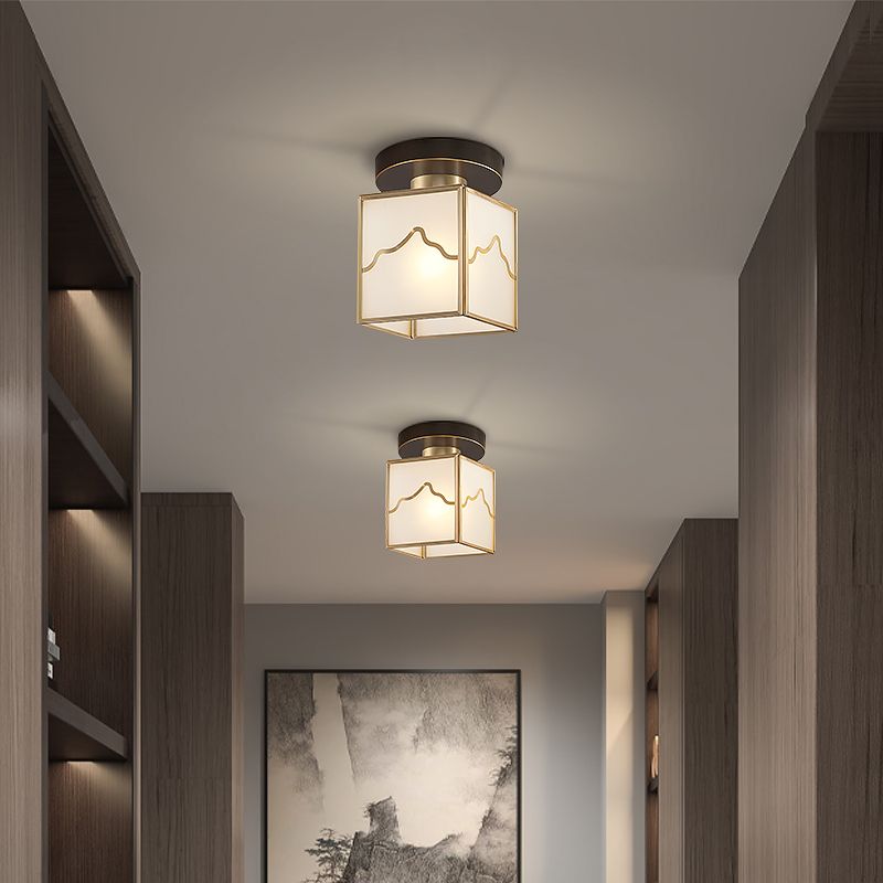 全铜吸顶灯新中式过道入