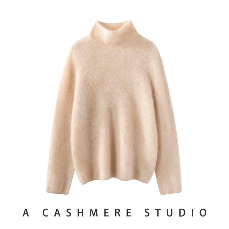 100%纯山羊绒针织打底衫拉绒毛衣