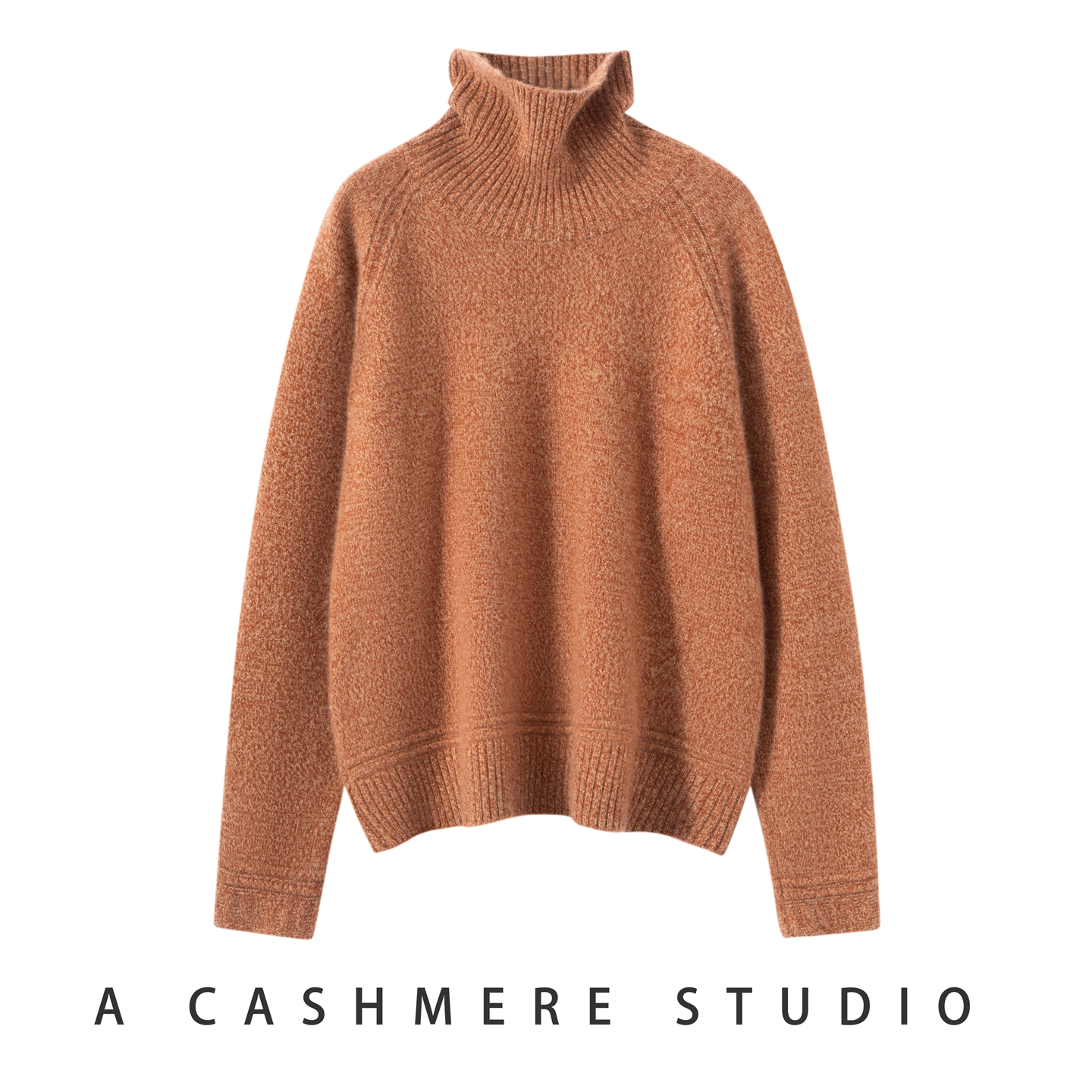 100%纯山羊绒衫高翻领保暖毛衣