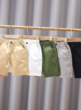 男童炸街工装运动短裤裤子白色夏装儿童五分裤宝宝中小童百搭中裤