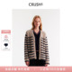 花呢条纹V领针织开衫 新款 慵懒风上衣 Collection2025年冬季 CRUSH