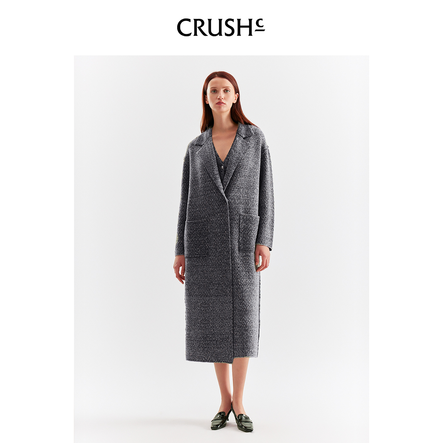CRUSH花呢圈圈圆领夹克