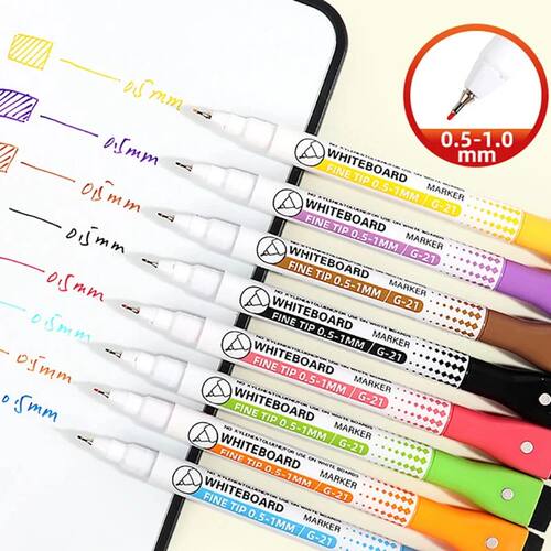 8 Colors 0.5mm Magnetic Dry Erase Markers Whiteboard Marker