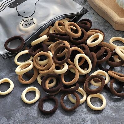 50pcs Women s Seamless Thumb Ring Hair Ties Bagged Ponytail
