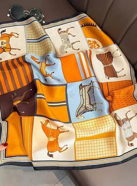 Fashionable floral 70 imitation silk handkerchief彷真丝方巾