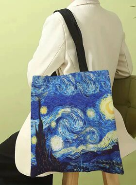 Canvas Bag Van Gogh Series Canvas Bag Oil Painting Starry Ni