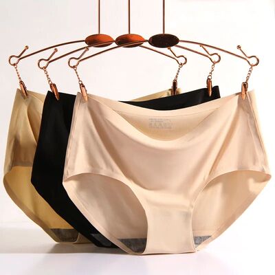 Underwear women ice silk non-trace breathable high waist sex