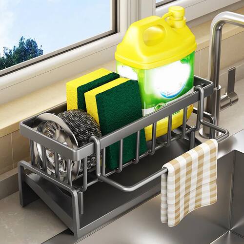 Kitchen Drain Rack Sponge Rack Household Sink Rag Basket Dis