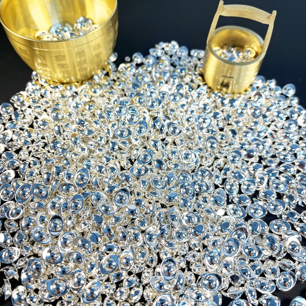 迷你合金实心小银元宝摆件