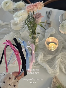 Dreamiest┊babydoll芭蕾风缎面蝴蝶结发箍 高颅顶头箍少女感发饰