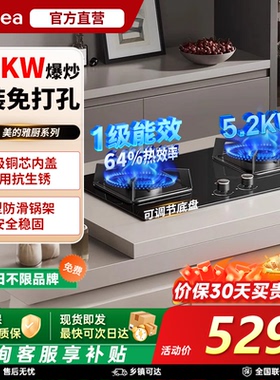 美的燃气灶煤气灶家用双灶液化天然气猛火灶具台式嵌入式官方Q310