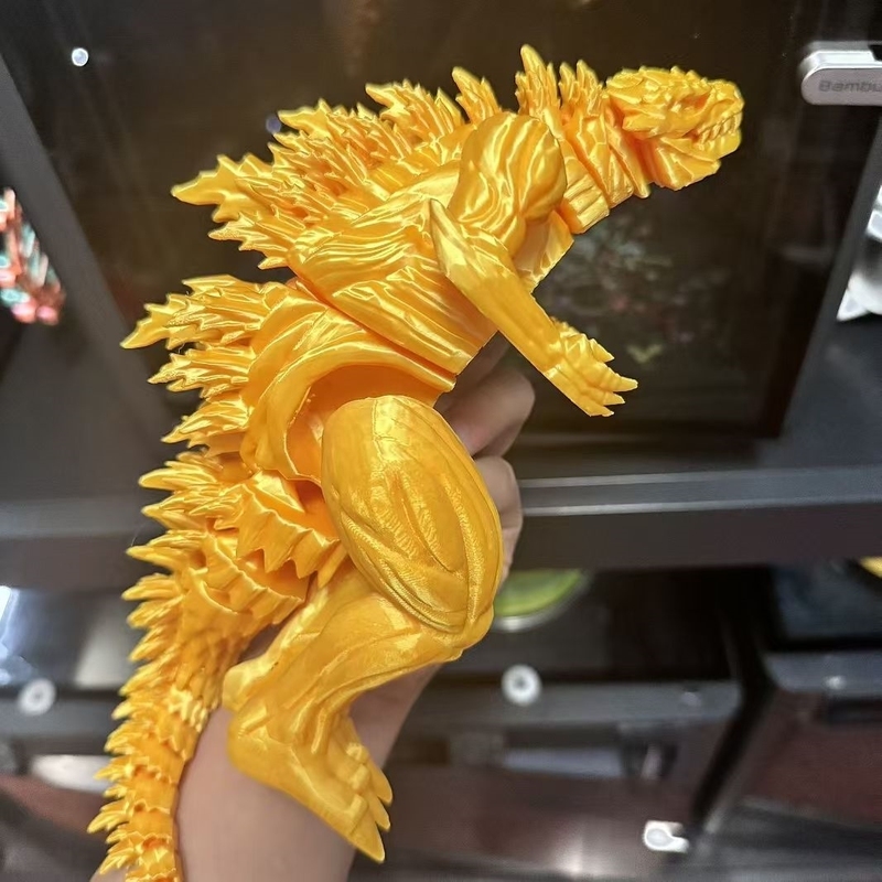 3d打印肌肉哥A斯拉玩具水晶关节飞龙翼龙模型活动翅膀摆件礼物装