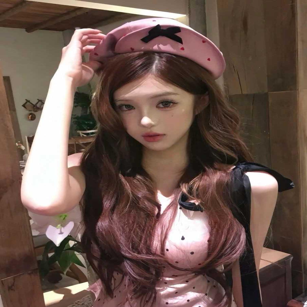 粉色爱心蝴蝶结贝雷帽女韩系甜美云朵帽画家帽可爱翻檐护士八角帽