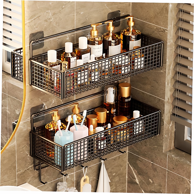 shelf bathroom wall toiletries finishing storage rack
