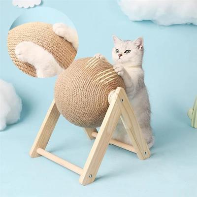 Cat ScratOCQIFE4Wcher Toy Pet Scratching Ball Kitten Sisal R