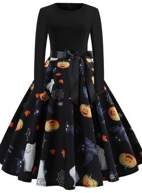 Halloween Cosplay CosMDYtume Props Fancy Pumpkin Womens Dres