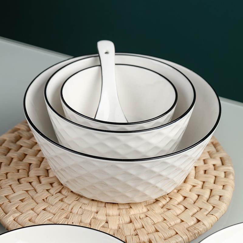 heaH1582d bowl dishes set home eating bowl chinese tableware