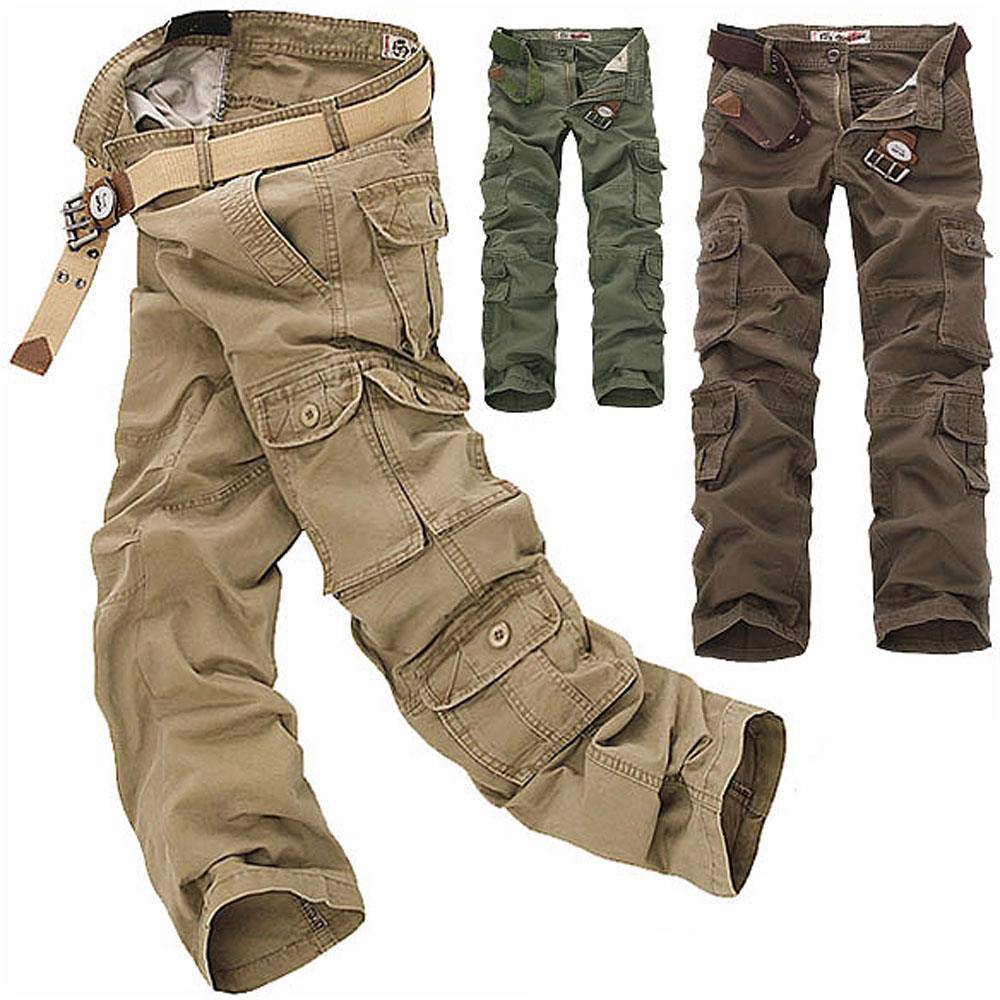 Men's Cotton Cargo pants leisure Man Camo trousers Big size