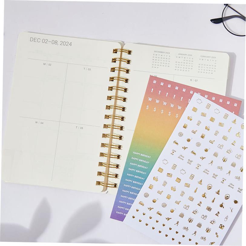 24年8月-25年12月enwSBYSK6xglish monthly weekly daily planner