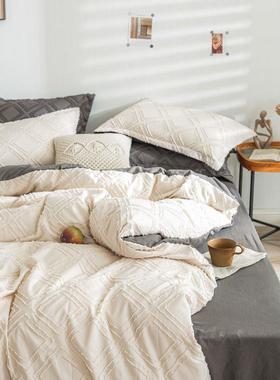 cotton quilt duvet cover pillow cases bVEUed sheets set 四件