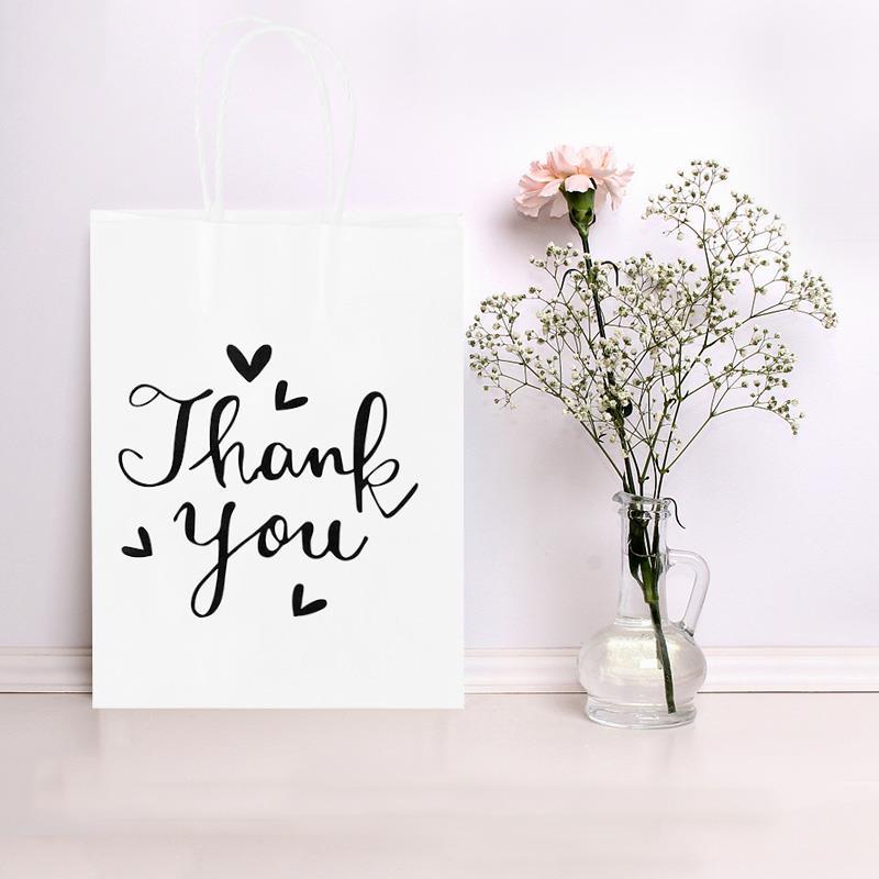 10 Pieces Paper Bags Thank You Gift Bags Bulk with Handle