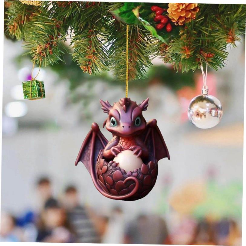 Dragon Baby Egg Ornament Christmas Tree Charm Cute Cartoon C