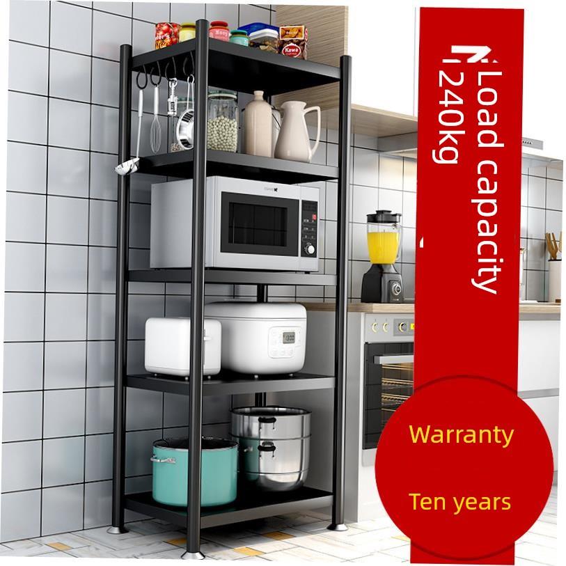 Stainless steel kitchen rack floor multi-layer microwave ove
