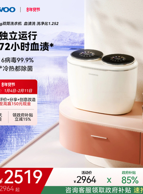 大宇小型双筒洗衣机迷你双桶分区内衣裤袜子双舱全自动清洗机TXD1