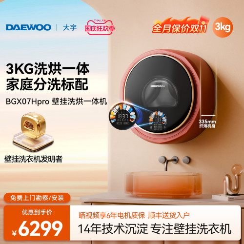 【3kg洗烘一体】大宇壁挂洗衣机