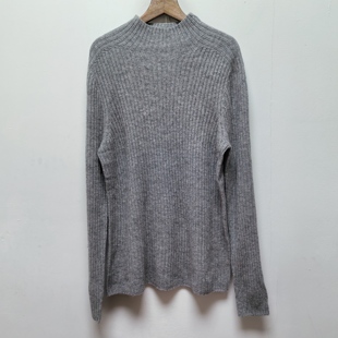 上衣L676 宽松显瘦百搭打底衫 2025秋冬新款 灰色高领套头毛衣针织衫