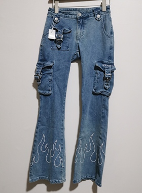 撤柜女装去标系列2025春秋时尚百搭简约设计感微喇牛仔裤女J518