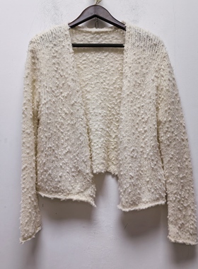 T去标撤柜设计感春秋款女装休闲时尚V领针织开衫毛衣女N495